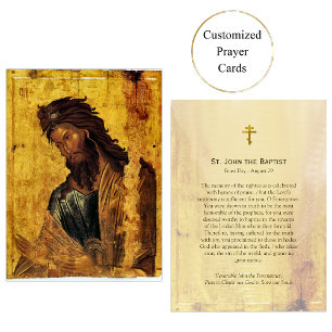 John the Baptist Orthodox Prayer Card Placeringskort