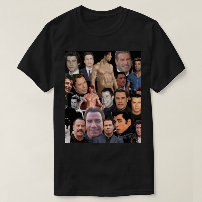 john travolta colllage t shirt (Design framsida)