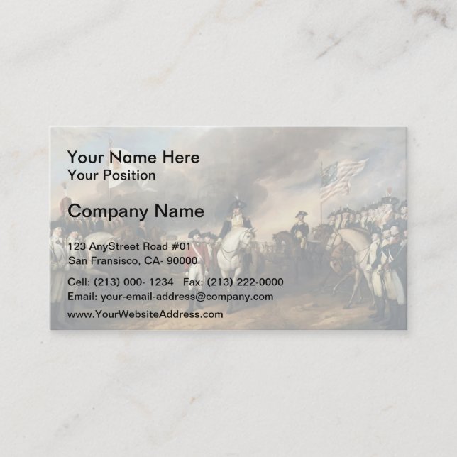 John Trumbull: Kapitulationen av Lord Cornwallis Visitkort (Framsida)