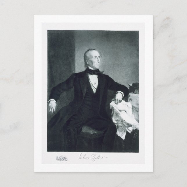 John Tyler, 10:e presidenten i Stater Vykort (Framsida)