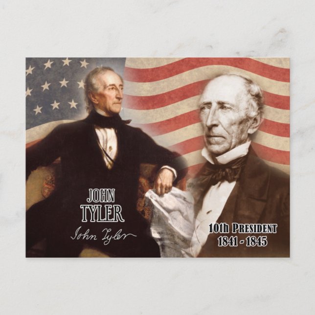 John Tyler - 10:e presidenten i USA. Vykort (Framsida)