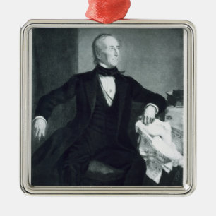 John Tyler 10th president av Förenta staterna av Julgransprydnad Metall