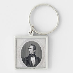 John Tyler Fyrkantig Silverfärgad Nyckelring