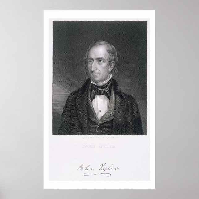 John Tyler, graverad av John B. Skogen (1814-70) Poster (Framsidan)
