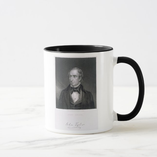 John Tyler som inristas av John B. Skogen Mugg (Höger)