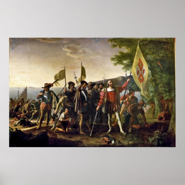 John Vanderlyn Landing of Columbus Poster (Framsidan)