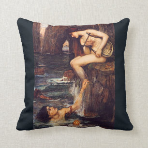 John W. Waterhouse Pre-Raphaelite Siren Pillow Kudde