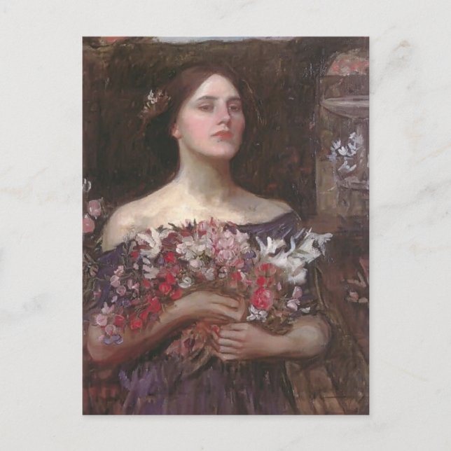 John Waterhouse- Gtern Ye Rosenknopps eller Opheli Vykort (Framsida)