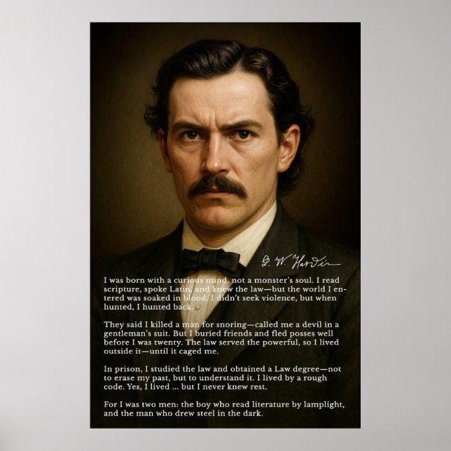 John Wesley Hardin | Förbud mot en Scholars tänkes Poster (Framsidan)