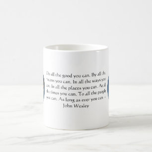 John Wesley Living Citote with Blå himmel Clouds Kaffemugg