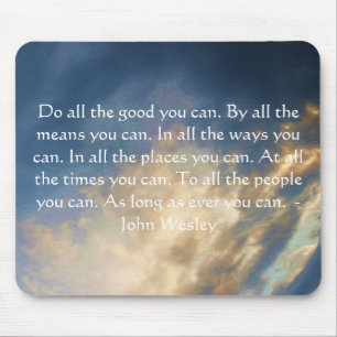 John Wesley Living Citote with Blå himmel Clouds Musmatta