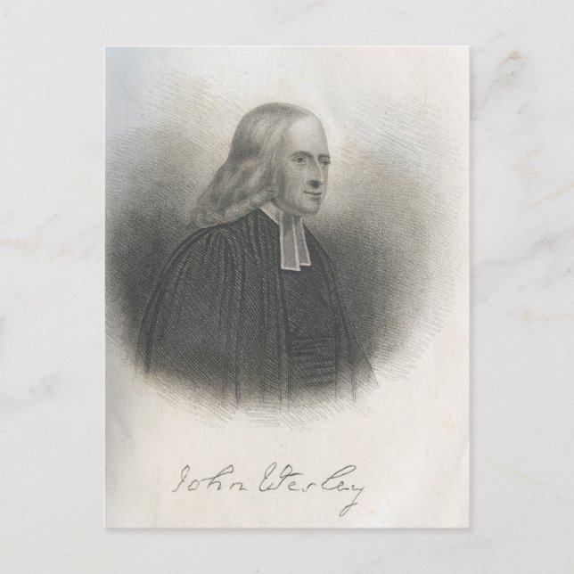 John Wesley Methodist grundare Vykort (Framsida)