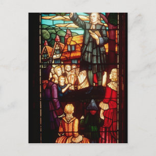 John Wesley predikar evangeliet i England Vykort