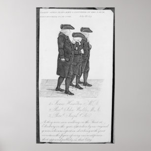 John Wesley som går i Edinburgh mellan James Poster