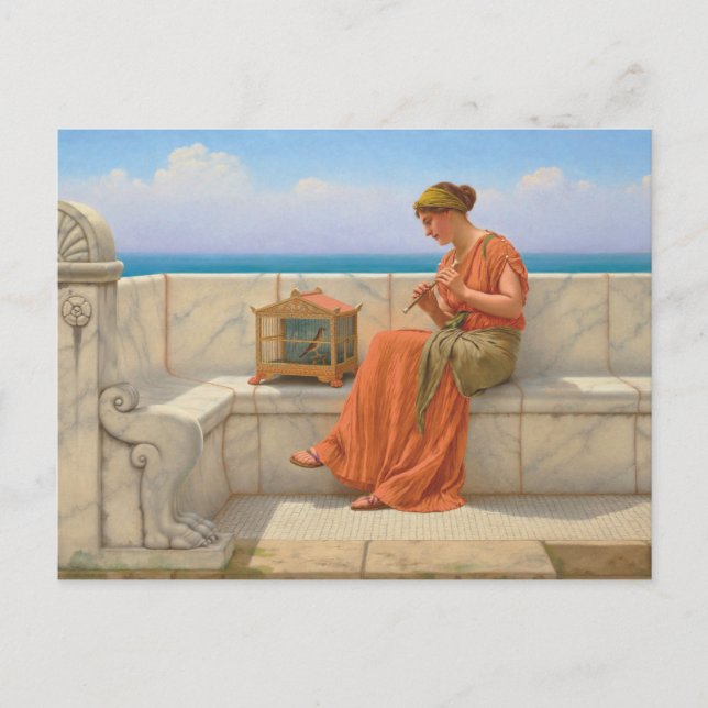 John William Godward Sång och Bird Art Vykort (Framsida)
