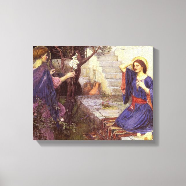 John William Waterhouse - Annunciation Canvastryck (Framsida)