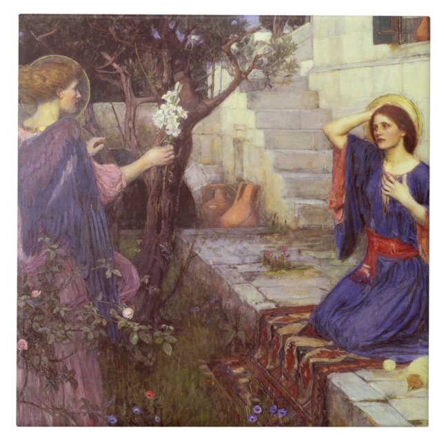 John William Waterhouse - annunciationen Kakelplatta (Framsidan)