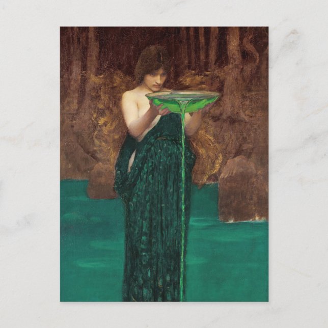 John William Waterhouse Circe Invidiosa Mythologic Vykort (Framsida)
