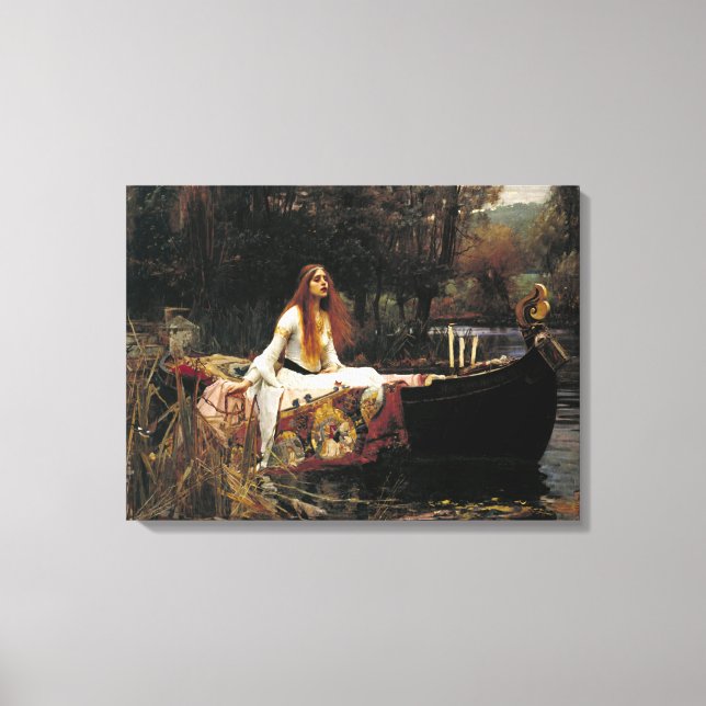 John William Waterhouse Dam i Shalott Canvastryck (Framsida)