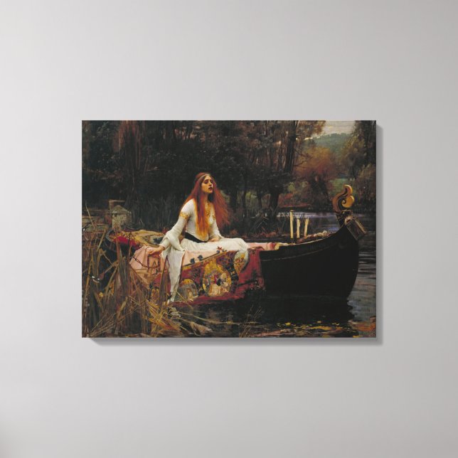 John William Waterhouse - Dam i Shalott Canvastryck (Framsida)