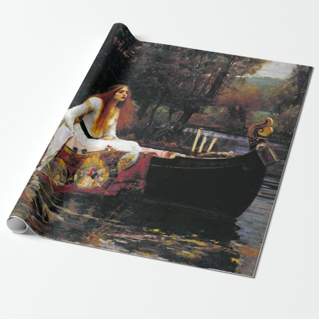 John William Waterhouse Dam i Shalott Presentpapper (Utrullad)