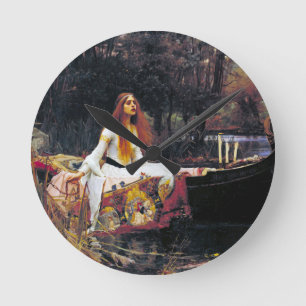 John William Waterhouse Dam i Shalott Rund Klocka