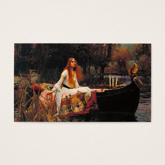 John William Waterhouse - Dam i Shalott Visitkort (Framsidan)