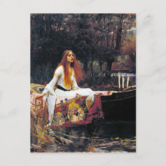 John William Waterhouse Dam i Shalott Vykort (Framsida)