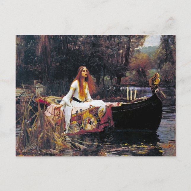John William Waterhouse Dam i Shalott Vykort (Framsida)