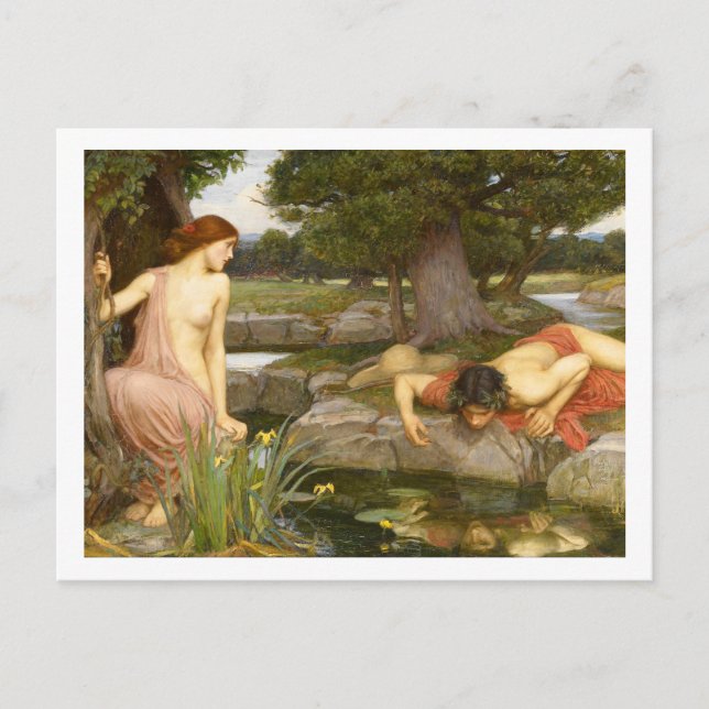 John William Waterhouse, Echo och Narcissus Vykort (Framsida)