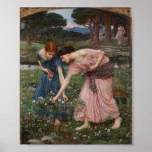 John William Waterhouse - Gathering Rosenknopps Poster