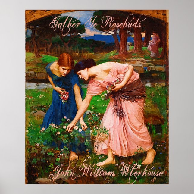 John William Waterhouse Gstite Ye Rosenknopps Post Poster (Framsidan)