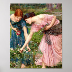 John William Waterhouse Gstite Ye Rosenknopps Poster