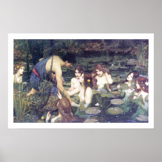 John William Waterhouse - Hylas och Nymphs Poster (Framsidan)