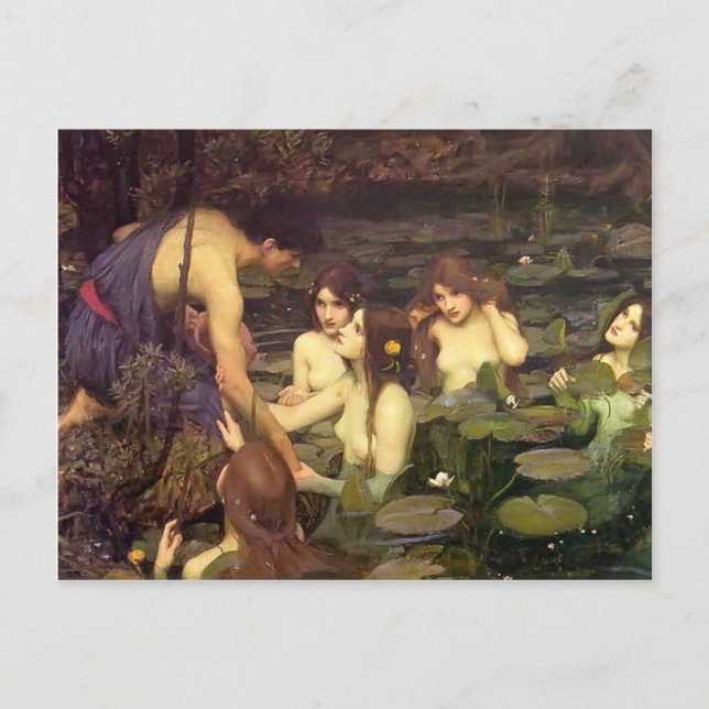 John William Waterhouse-Hylas och Nymphs Vykort (Framsida)