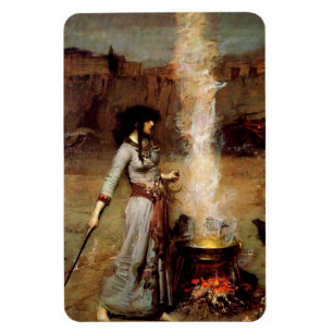 John William Waterhouse Magic Circle Magnet
