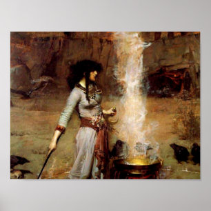 John William Waterhouse Magic Circle Poster