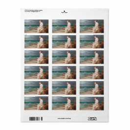 John William Waterhouse Miranda Art Labels Adressetikett