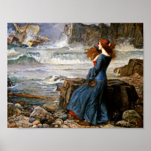 John William Waterhouse - Miranda - Tempest Poster