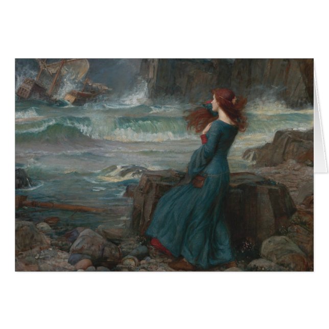 John William Waterhouse - Miranda - The Tempest Hälsningskort (Framsidan Horizontal)