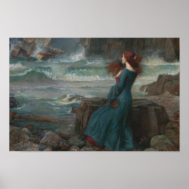 John William Waterhouse - Miranda - The Tempest Poster (Framsidan)