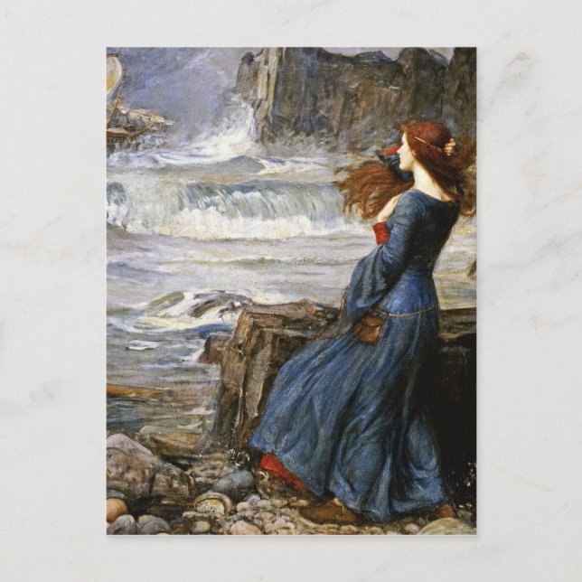 John William Waterhouse - Miranda - The Tempest Vykort (Framsida)