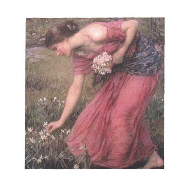 John William Waterhouse - Narcissus - Fine Art Anteckningsblock (Framsida)