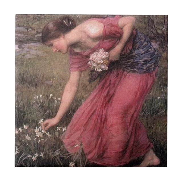 John William Waterhouse - Narcissus - Fine Art Kakelplatta (Framsidan)