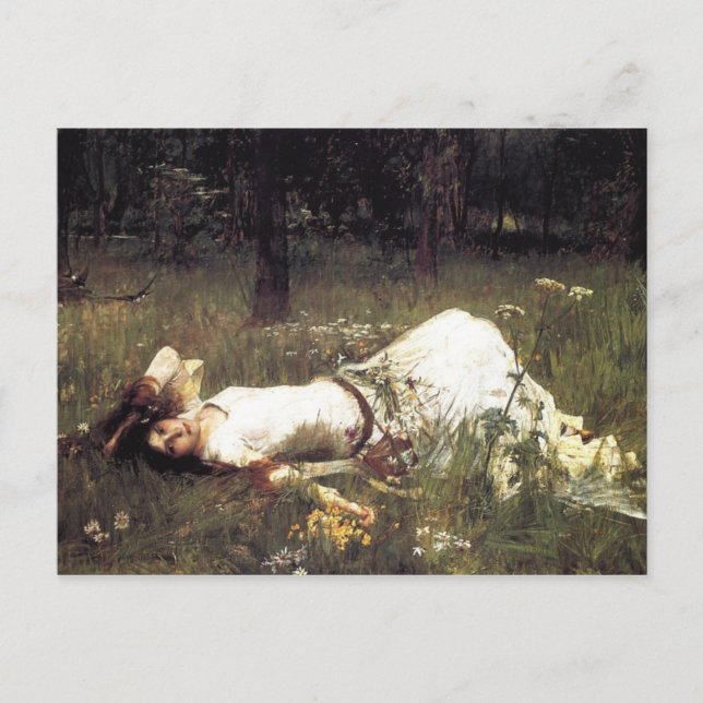 John William Waterhouse - Ophelia 1889 Vykort (Framsida)