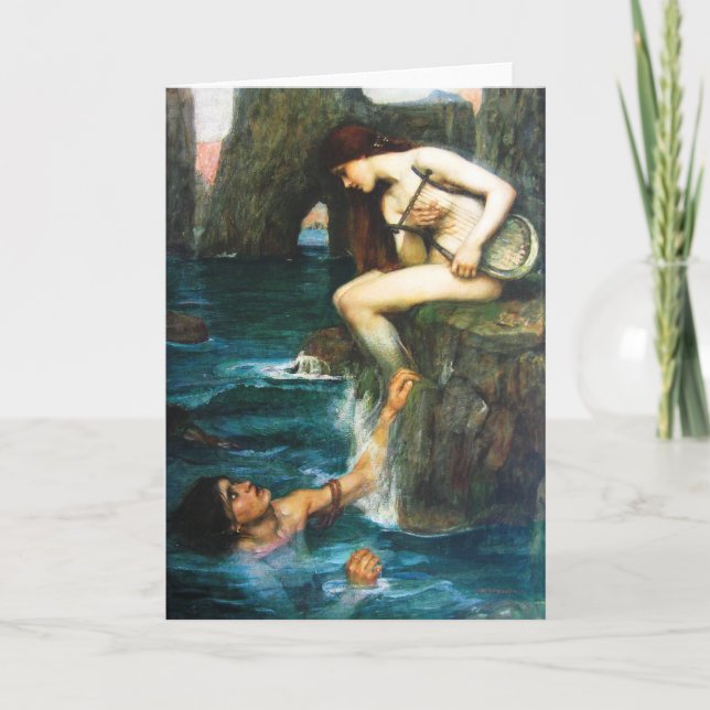 John William Waterhouse Siren Greeting Card Kort (Framsida)