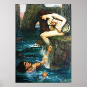 John William Waterhouse Siren Poster