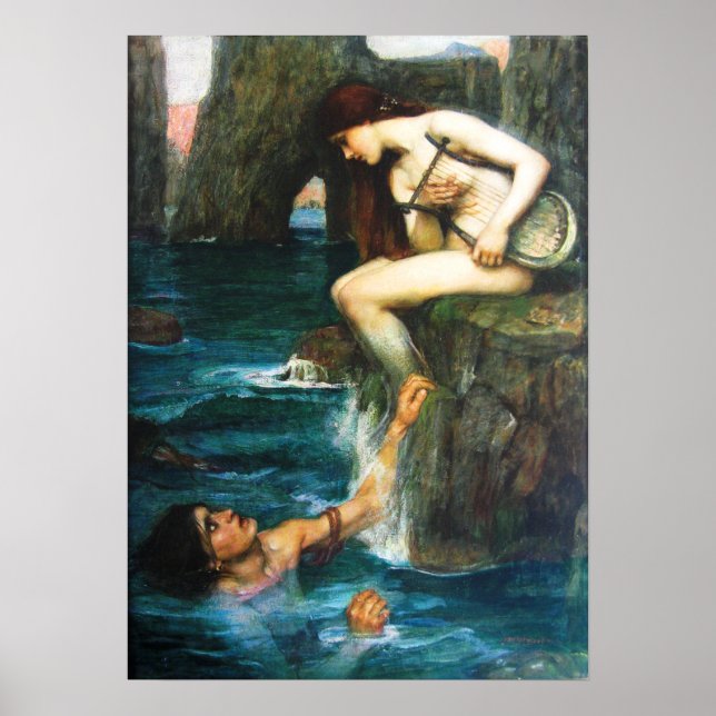 John William Waterhouse Siren Poster (Framsidan)