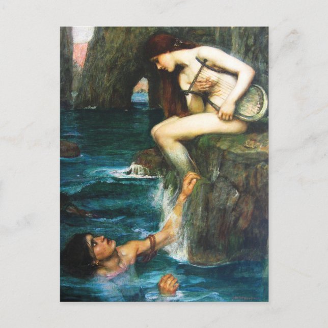 John William Waterhouse sirenvykortet Vykort (Framsida)