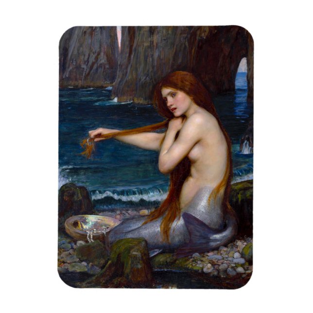 John William Waterhouse Sjöjungfru Art Photo Magne Magnet (Vertikal)